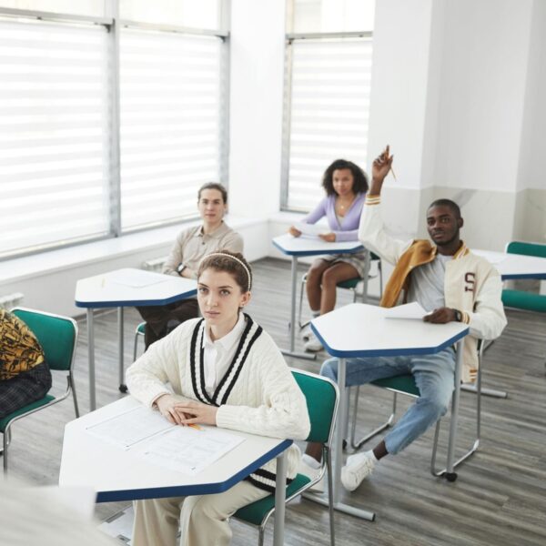 Students engaged in classroom discussion.